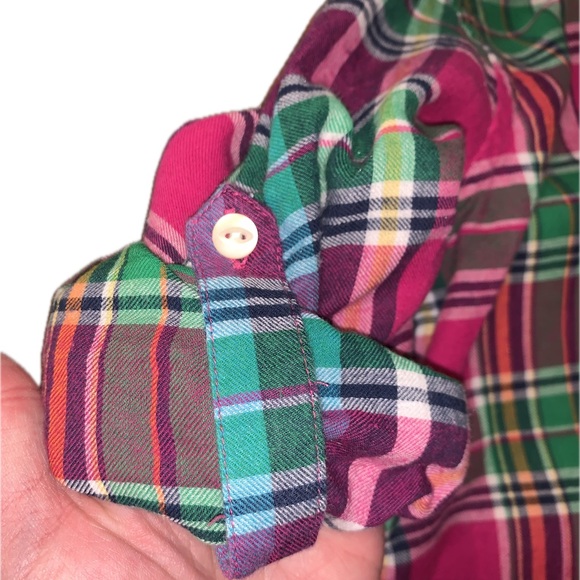 Polo Ralph Lauren Girls Plaid Flannel Cotton Button Down Collar Shirt Tunic 12 - Picture 5 of 10